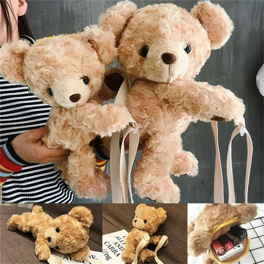 Cute Smile Bear Soft Plush Shoulder Bag