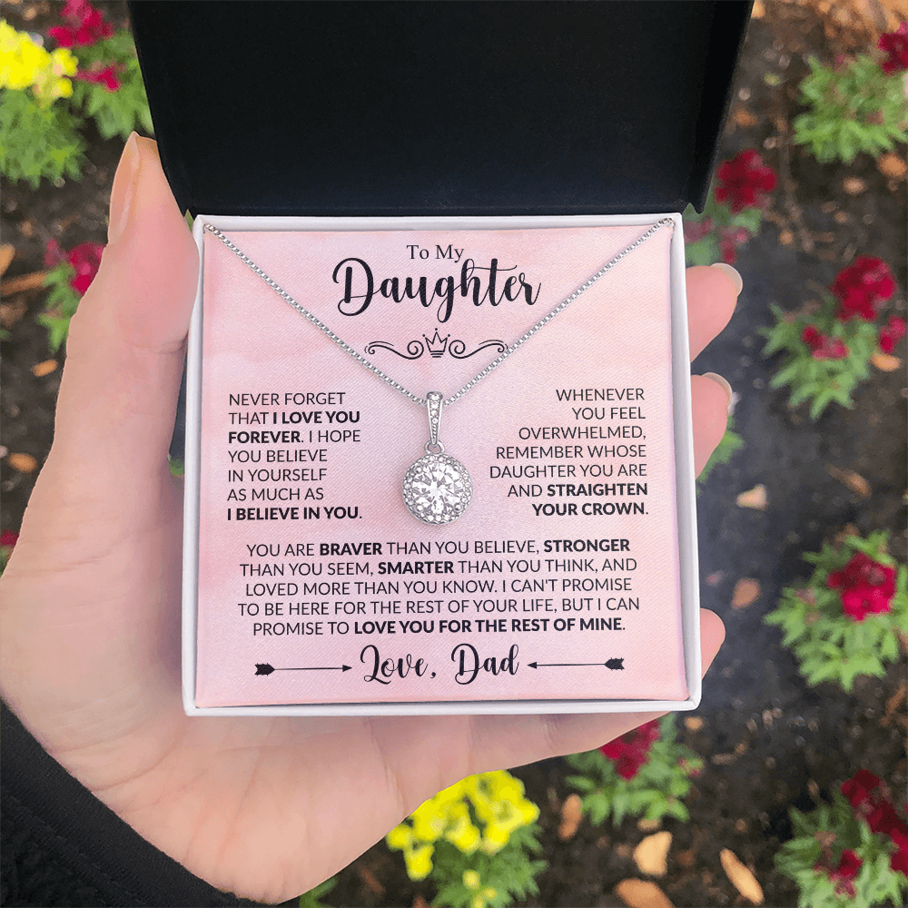 To My Daughter 14k white gold finish over stainless steel