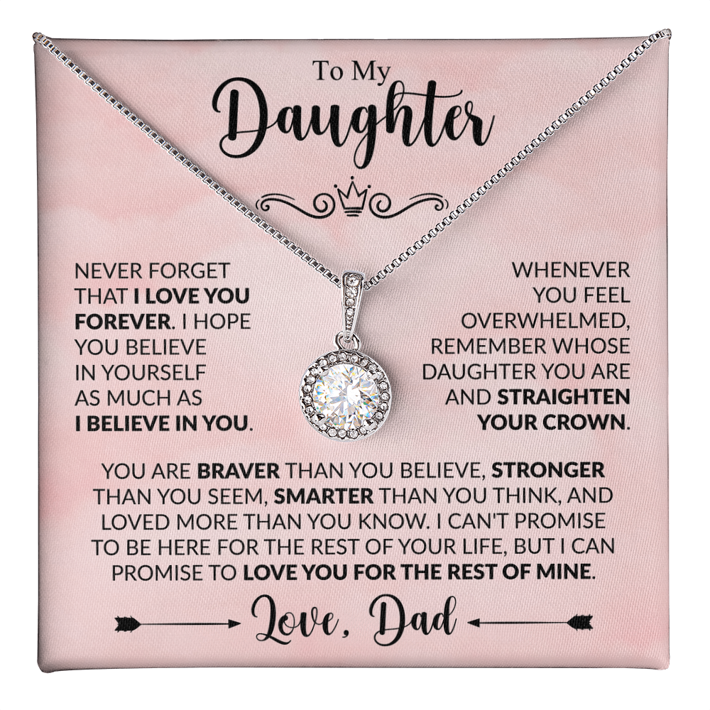 To My Daughter 14k white gold finish over stainless steel