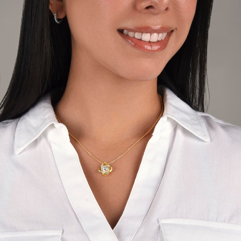 To My Daughter,Love Knot Necklace.