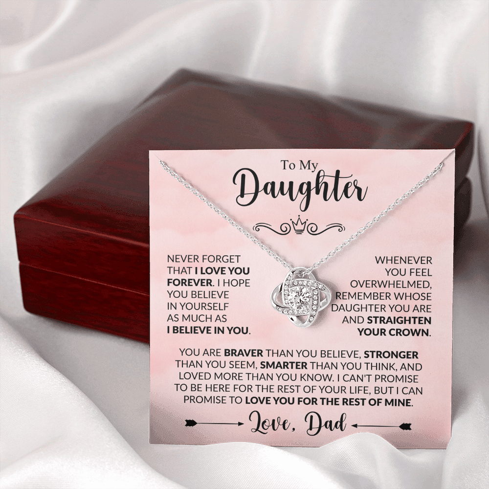 To My Daughter,Love Knot Necklace.