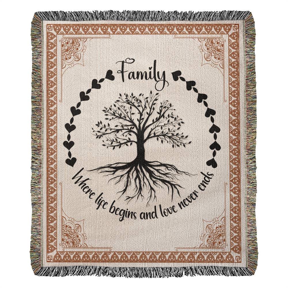 Family Heirloom Woven Blanket (Portrait)