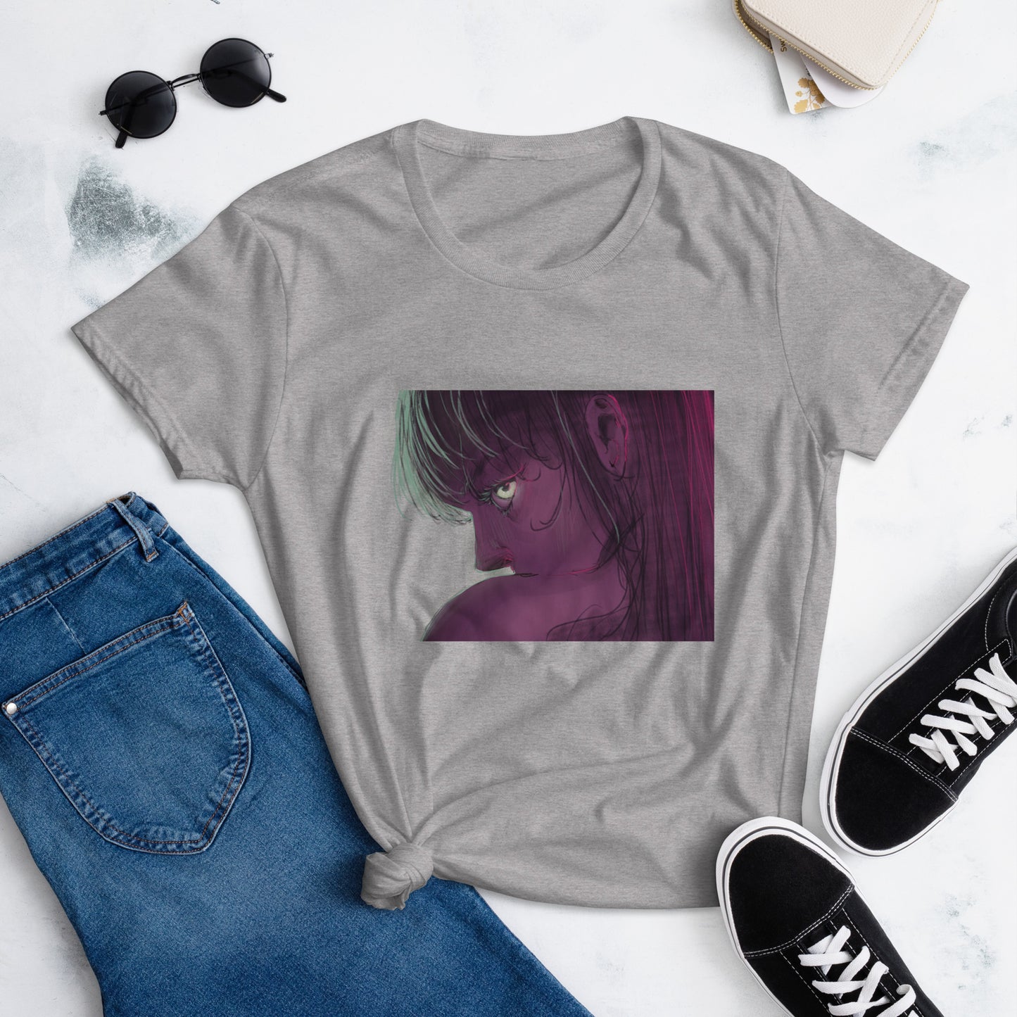 Kurzarm-T-Shirt für Damen