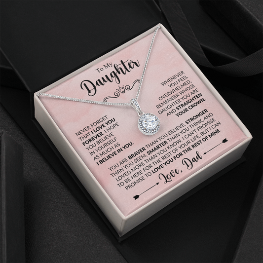To My Daughter 14k white gold finish over stainless steel