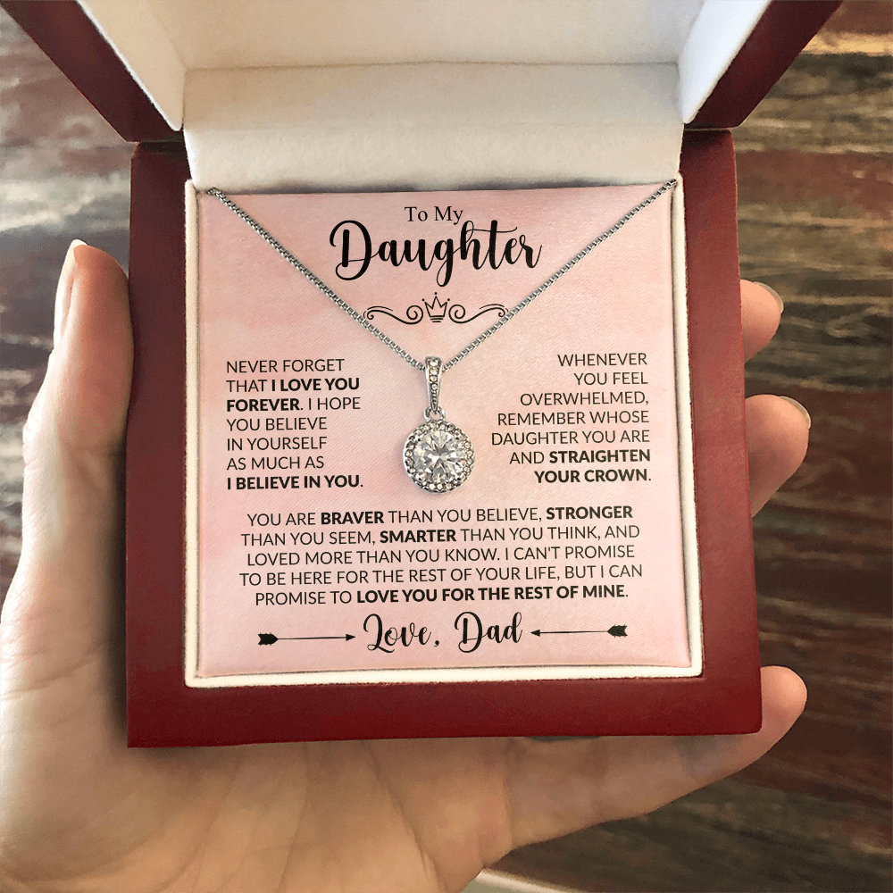 To My Daughter 14k white gold finish over stainless steel