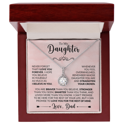 To My Daughter 14k white gold finish over stainless steel