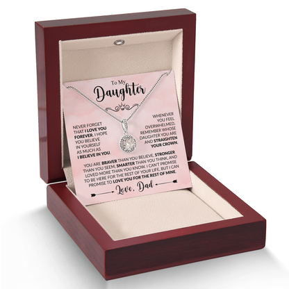 To My Daughter 14k white gold finish over stainless steel
