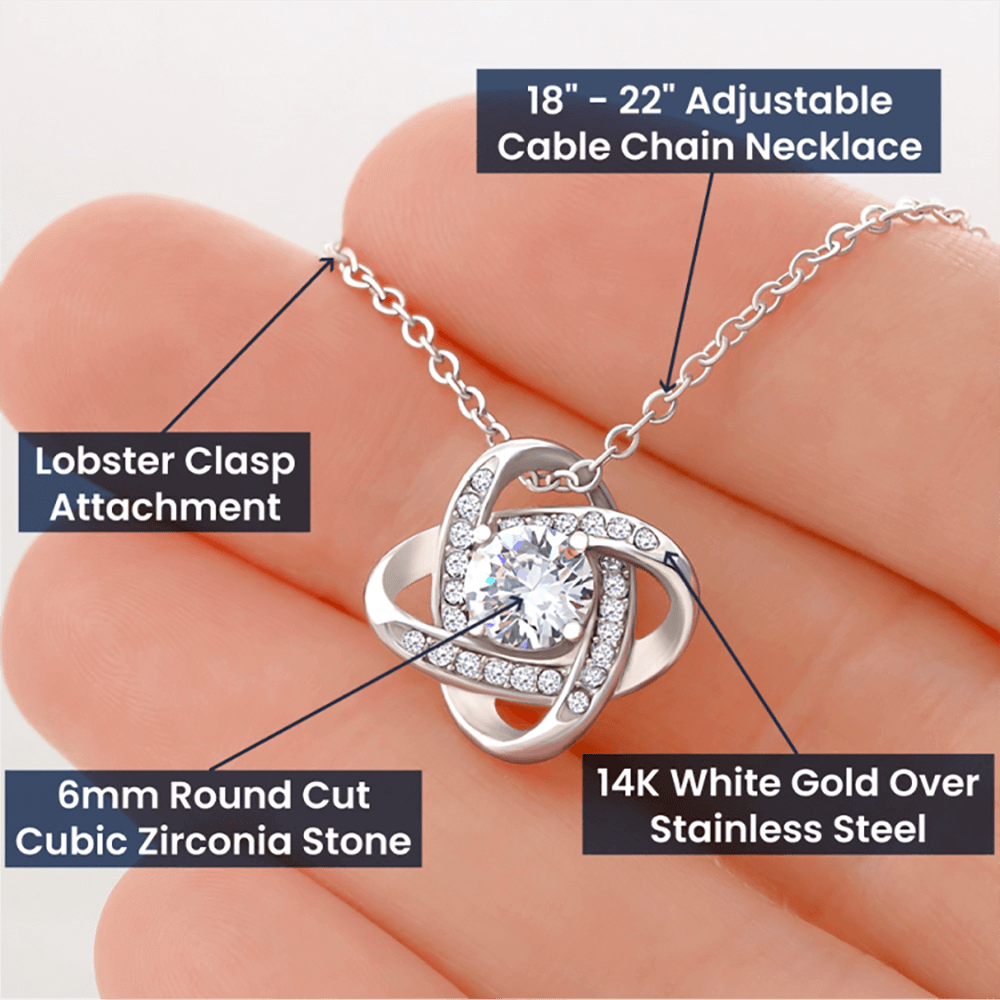 To My Daughter,Love Knot Necklace.