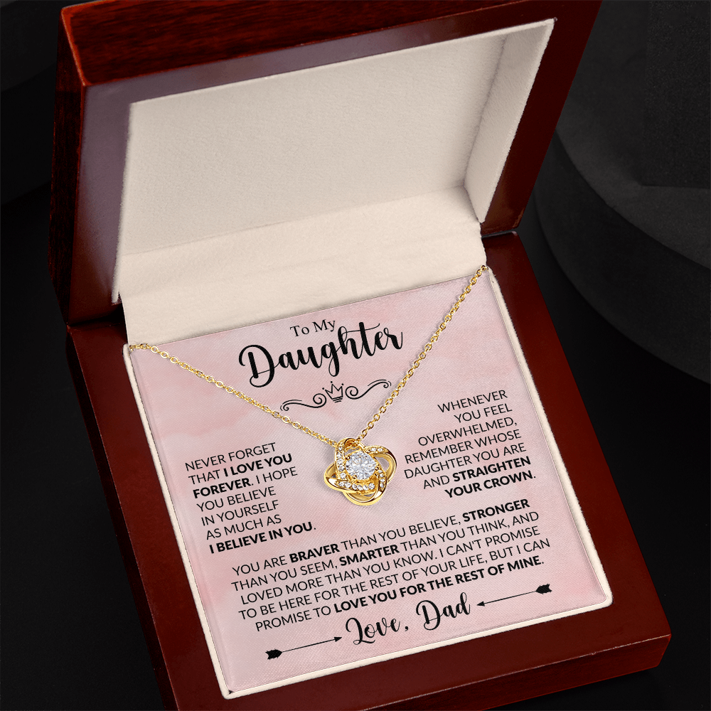 To My Daughter,Love Knot Necklace.