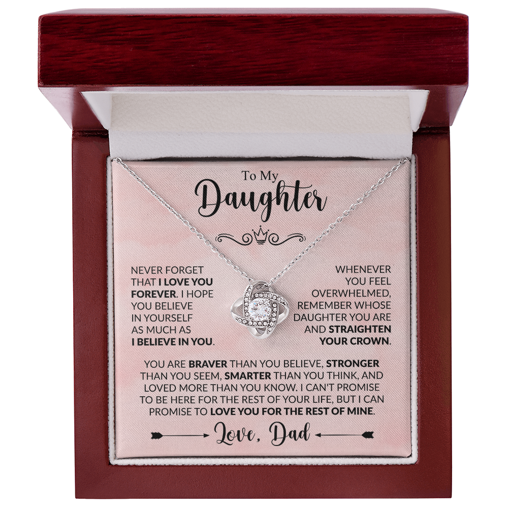 To My Daughter,Love Knot Necklace.