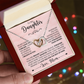 To My Daughter "Love,Mom" Interlocking Hearts necklace