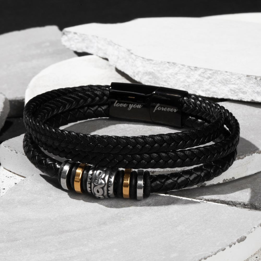 Men's personalized engraved bracelet lifestyle photo