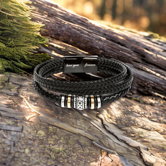 Bracelet To My Son – engraved Love You Forever men's bracelet in two tone gift box