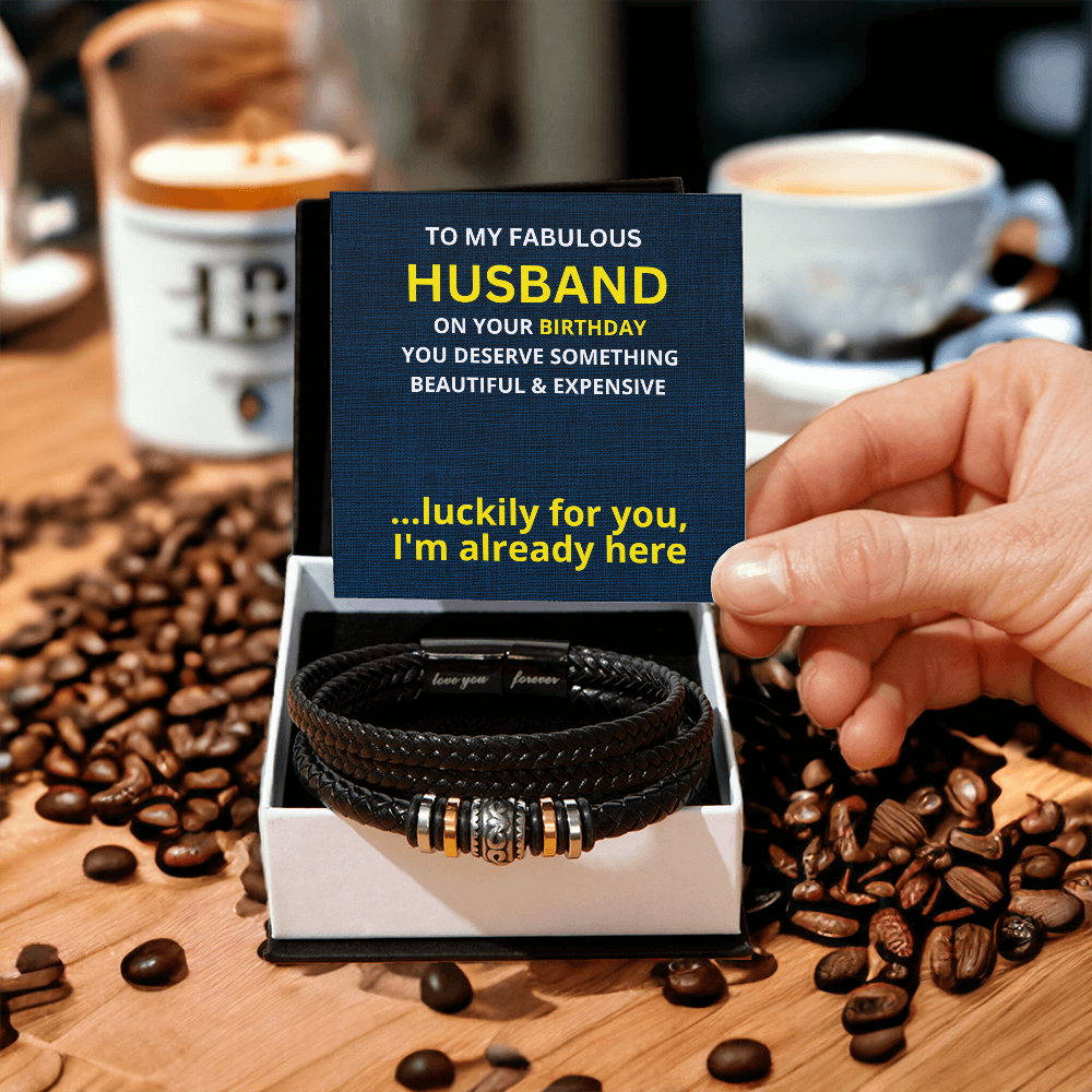 Men's engraved bracelet gift set — perfect anniversary or birthday gift