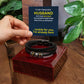 Men's vegan leather bracelet with magnetic clasp close-up