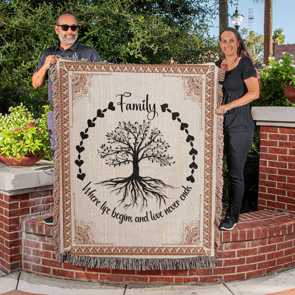 Family Heirloom Woven Blanket (Portrait)
