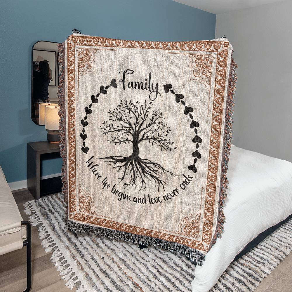 Family Heirloom Woven Blanket (Portrait)