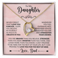 To My Daughter Forever Love Necklace 14k white gold or 18k yellow gold over stainless steel