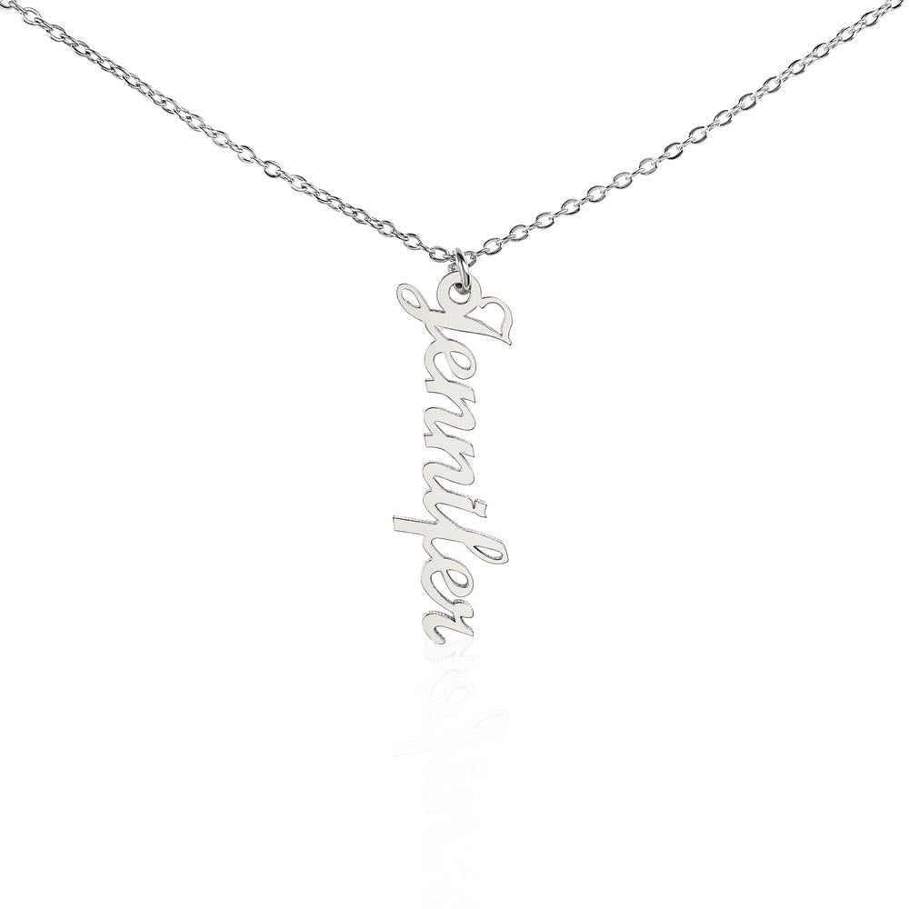 Multi vertical name necklace - personalized stacked name pendant in gold
