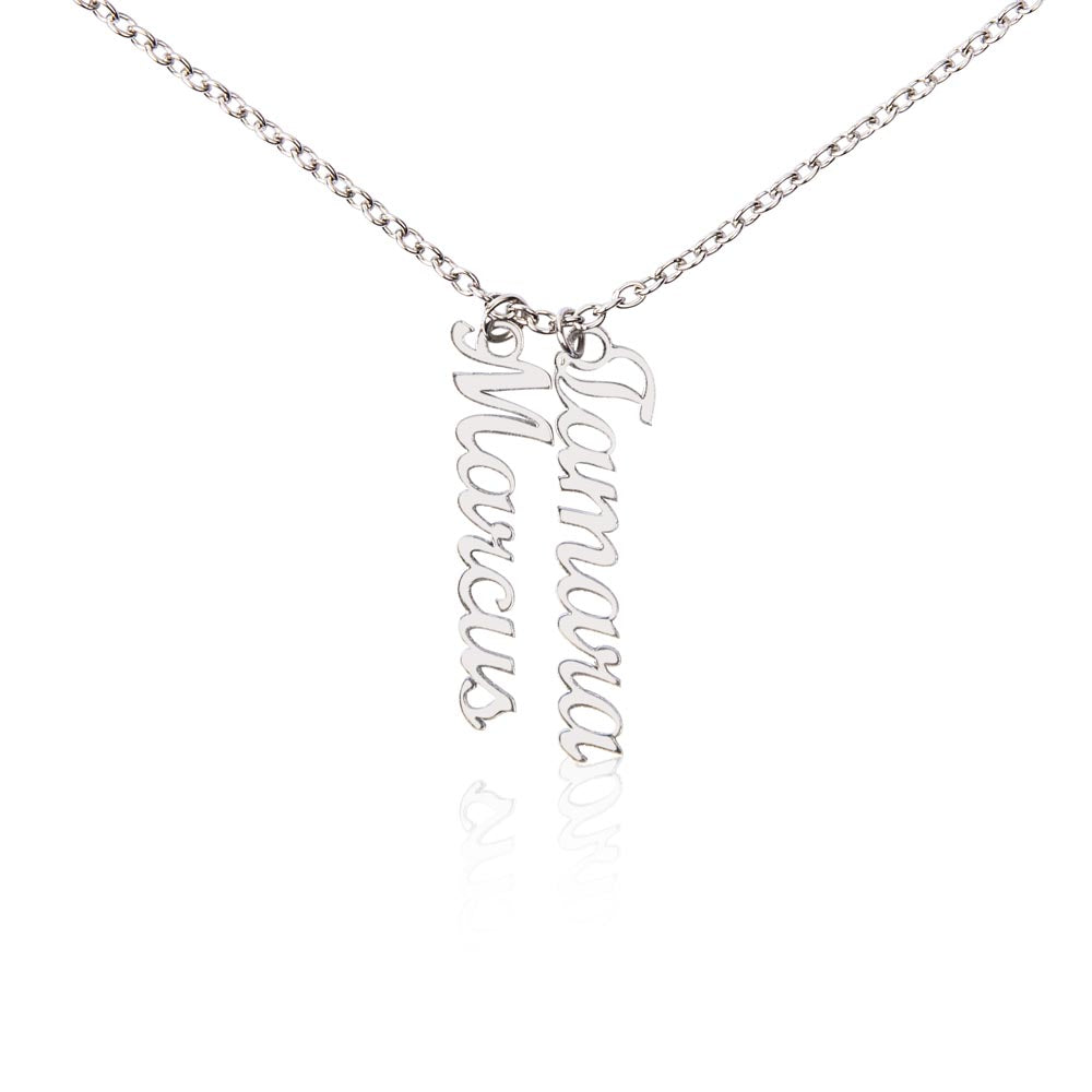 Give your special someone a custom vertical necklace made just for them! Our Personalized Vertical Name Necklace is the perfect gift for your loved ones and will become a versatile accessory for any occasion. From a heart-warming holiday present, anniversary or birthday gift, or just because, this unique necklace adds a trendy touch to any outfit.