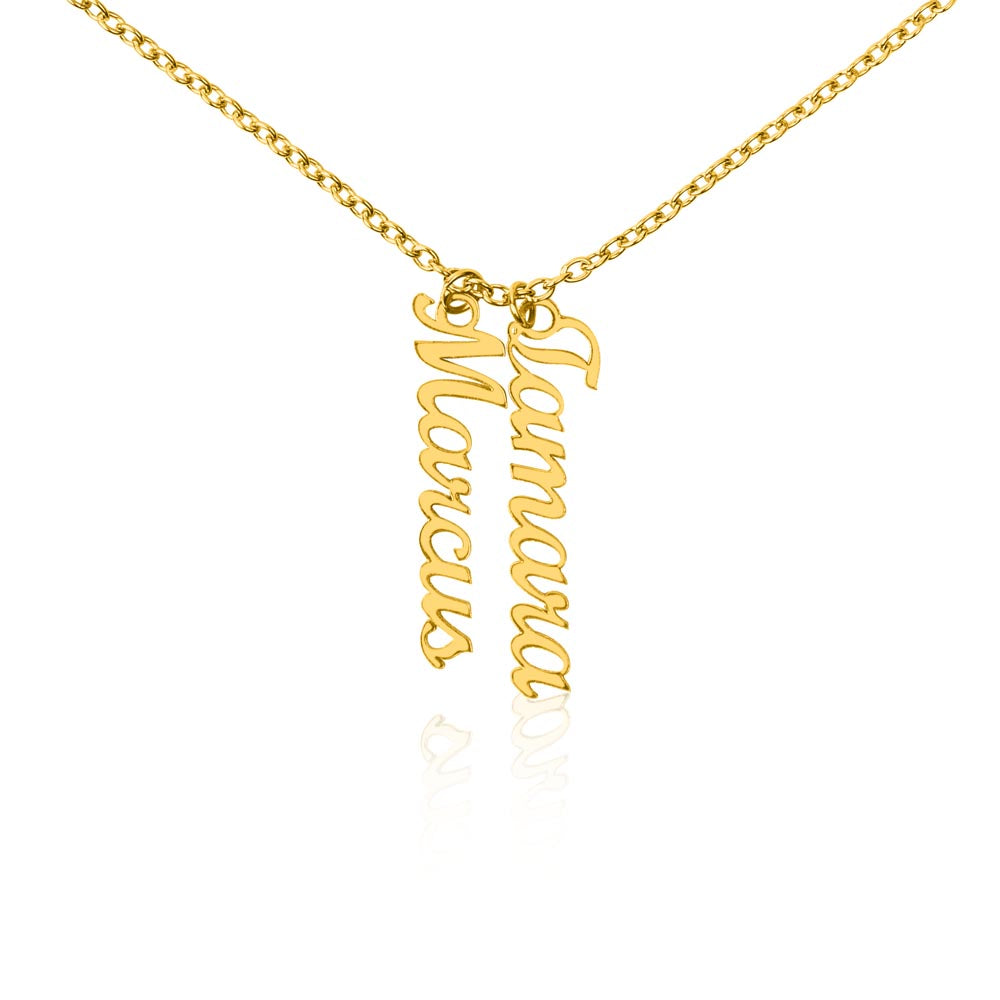 Give your special someone a custom vertical necklace made just for them! Our Personalized Vertical Name Necklace is the perfect gift for your loved ones and will become a versatile accessory for any occasion. From a heart-warming holiday present, anniversary or birthday gift, or just because, this unique necklace adds a trendy touch to any outfit.