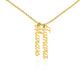 Give your special someone a custom vertical necklace made just for them! Our Personalized Vertical Name Necklace is the perfect gift for your loved ones and will become a versatile accessory for any occasion. From a heart-warming holiday present, anniversary or birthday gift, or just because, this unique necklace adds a trendy touch to any outfit.