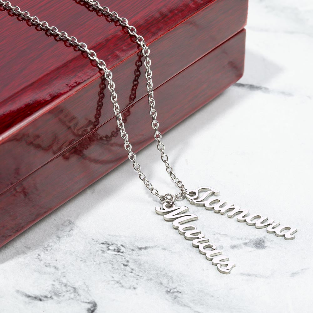 Give your special someone a custom vertical necklace made just for them! Our Personalized Vertical Name Necklace is the perfect gift for your loved ones and will become a versatile accessory for any occasion. From a heart-warming holiday present, anniversary or birthday gift, or just because, this unique necklace adds a trendy touch to any outfit.