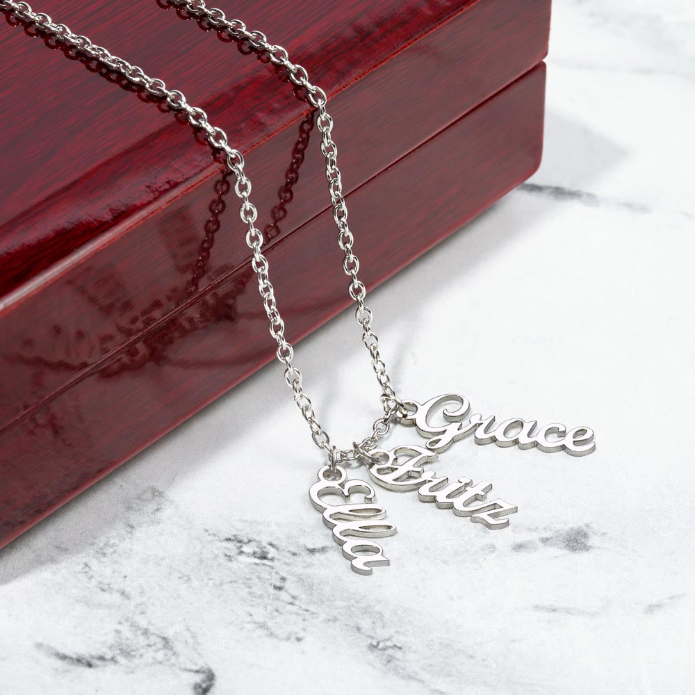 Give your special someone a custom vertical necklace made just for them! Our Personalized Vertical Name Necklace is the perfect gift for your loved ones and will become a versatile accessory for any occasion. From a heart-warming holiday present, anniversary or birthday gift, or just because, this unique necklace adds a trendy touch to any outfit.