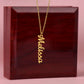 Give your special someone a custom vertical necklace made just for them! Our Personalized Vertical Name Necklace is the perfect gift for your loved ones and will become a versatile accessory for any occasion. From a heart-warming holiday present, anniversary or birthday gift, or just because, this unique necklace adds a trendy touch to any outfit.
