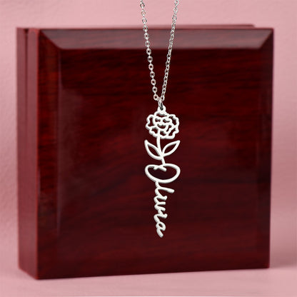 Flower Name Necklace