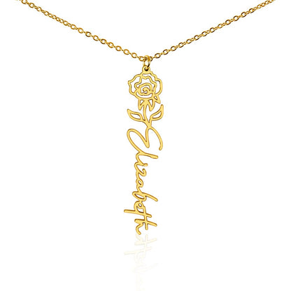 Flower Name Necklace