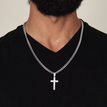 Personalized Cross with Cuban Link Chain