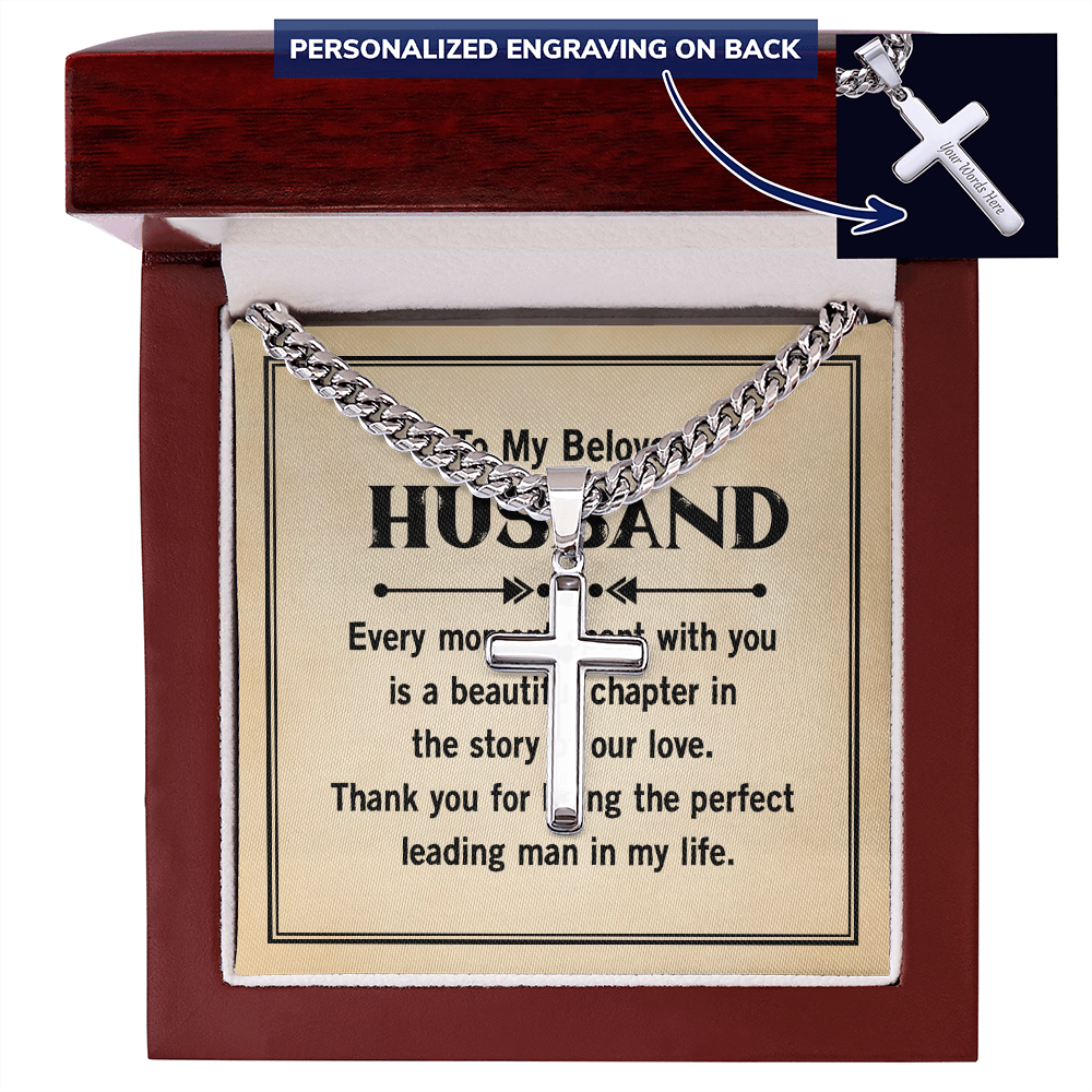 Personalized Cross with Cuban Link Chain