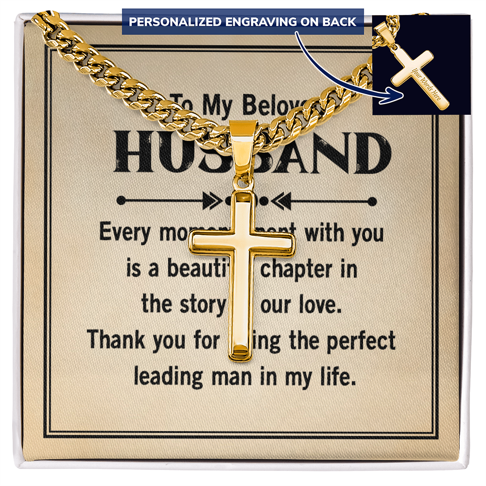 Personalized Cross with Cuban Link Chain