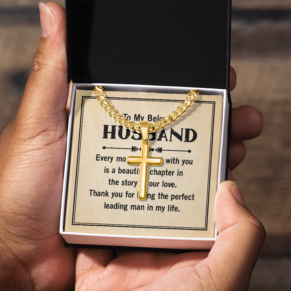 Personalized Cross with Cuban Link Chain