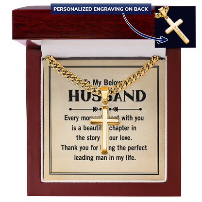 Personalized Cross with Cuban Link Chain