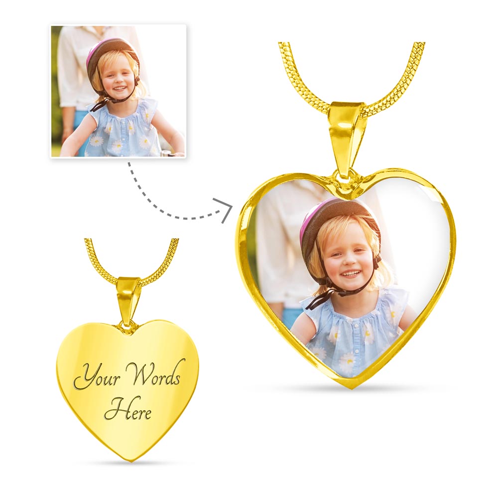 Buyer Upload Heart Necklace with Engraving